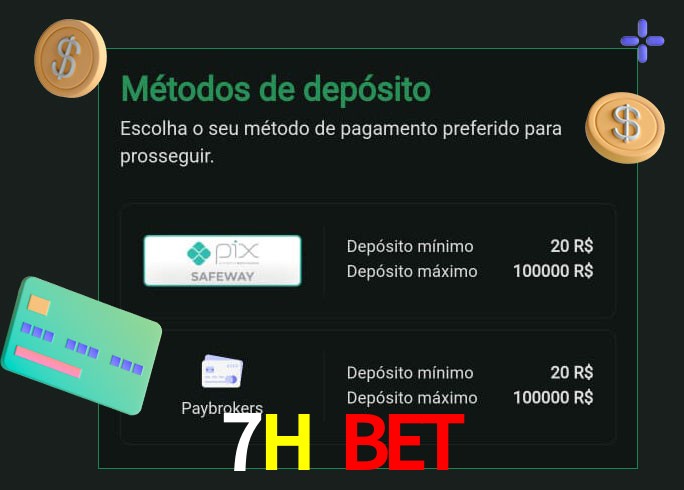 O cassino 7H BET oferece uma grande variedade de métodos de pagamento